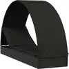 vidaXL Chaise longue avec toit rond noir 211x57x140 cm résine tressée