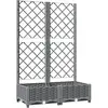 vidaXL Jardinière avec treillis Gris clair 80x40x121,5 cm PP
