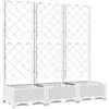 vidaXL Jardinière avec treillis Blanc 120x40x121,5 cm PP
