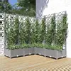 vidaXL Jardinière avec treillis Gris clair 120x120x121,5 cm PP