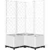vidaXL Jardinière avec treillis Blanc 80x80x136 cm PP
