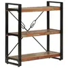 vidaXL Bibliothèque 3 niveaux 77x30x80 cm bois récupération massif/fer