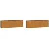 vidaXL Jardinières murales 2 pcs Rouillé Acier corten 53x10x17 cm