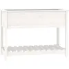 vidaXL Jardinière avec étagère Blanc 111,5x54x81 cm Bois massif de pin