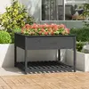 vidaXL Jardinière et étagère Gris 111,5x111,5x81 cm Bois massif de pin