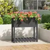 vidaXL Jardinière avec étagère Gris 82,5x34,5x81 cm Bois massif de pin