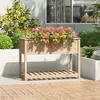 vidaXL Jardinière avec étagère 111,5x54x81 cm Bois massif de pin