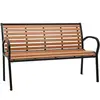 vidaXL Banc de jardin Noir et marron 116 cm Acier et WPC