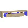 vidaXL Meuble TV avec lumières LED Chêne sonoma 200x36,5x40 cm