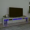 vidaXL Meuble TV avec lumières LED Gris béton 230x36,5x40 cm