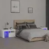 vidaXL Tables de chevet 2 pcs et lumières LED Blanc 70x36,5x40 cm