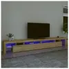 vidaXL Meuble TV avec lumières LED Chêne sonoma 290x36,5x40 cm
