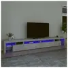 vidaXL Meuble TV avec lumières LED Gris béton 290x36,5x40 cm