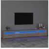 vidaXL Meuble TV avec lumières LED Chêne sonoma 270x35x40 cm