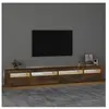 vidaXL Meuble TV avec lumières LED Chêne fumé 270x35x40 cm