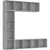 vidaXL Ensemble bibliothèque/meuble TV 3 pcs Sonoma gris 180x30x180 cm