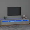 vidaXL Meuble TV avec lumières LED Gris béton 240x35x40 cm