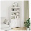 vidaXL Buffet haut Blanc 80x35x154 cm Bois massif de pin
