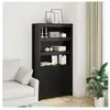 vidaXL Buffet haut Noir 80x35x154 cm Bois massif de pin