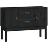 vidaXL Buffet Noir 110x40x78 cm Bois massif de pin
