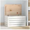 vidaXL Boîte de rangement Blanc 59,5x36,5x33 cm Bois massif de pin