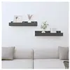 vidaXL Étagères murales 2 pcs Gris 50x12x9 cm Bois de pin massif