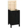 vidaXL Boîte à linge Noir 44x44x76 cm Bois massif de pin