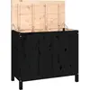 vidaXL Boîte à linge Noir 88,5x44x76 cm Bois massif de pin