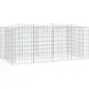 vidaXL Lit surélevé à gabions arqué 200x100x100 cm Fer galvanisé