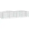 vidaXL Lit surélevé à gabions arqué 200x50x50 cm Fer galvanisé