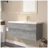 vidaXL Meuble lavabo avec bassin intégré Sonoma gris Bois d'ingénierie