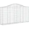 vidaXL Panier de gabions arqué 200x30x100/120 cm Fer galvanisé