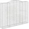 vidaXL Panier de gabions arqué 300x50x220/240 cm Fer galvanisé