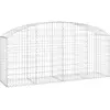 vidaXL Panier de gabions arqué 200x50x80/100 cm Fer galvanisé