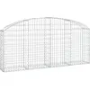 vidaXL Panier de gabions arqué 200x30x80/100 cm Fer galvanisé