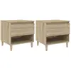 vidaXL Tables de chevet 2pcs Chêne sonoma 50x46x50cm Bois d’ingénierie