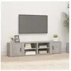 vidaXL Meubles TV 2 pcs Gris béton 80x31,5x36 cm Bois d'ingénierie