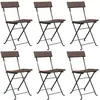 vidaXL Chaises de bistrot pliantes 8pcs Marron Résine tressée et acier