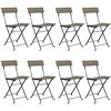 vidaXL Chaises de bistrot pliantes 8 pcs Gris Résine tressée et acier
