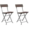 vidaXL Chaises de bistrot pliantes 4pcs Marron Résine tressée et acier