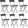 vidaXL Chaises de bistrot pliantes 8 pcs Noir Résine tressée et acier