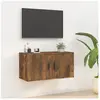 vidaXL Meuble TV mural Chêne fumé 80x34,5x40 cm