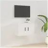 vidaXL Meuble TV mural Blanc 57x34,5x40 cm