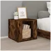 vidaXL Table de chevet Chêne fumé 41x40x36 cm Bois d'ingénierie