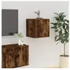 vidaXL Meuble TV mural Chêne fumé 40x34,5x40 cm