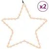 vidaXL Figures d'étoiles de Noël avec 48 LED 2 pcs Blanc chaud 56 cm