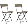 vidaXL Chaises de bistrot pliantes 2 pcs Gris Résine tressée et acier