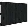 vidaXL Tête de lit murale Noir 108x3x60 cm Bois massif de pin