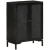 vidaXL Buffet noir 55x30x77 cm bois massif de manguier et fer