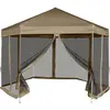 vidaXL Chapiteau hexagonal et parois latérales 3,6x3,1 m taupe 220g/m²